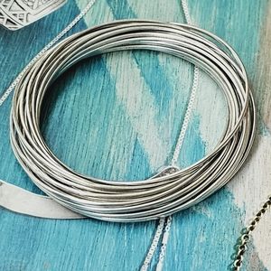 Rare Silpada Sterling Silver 21 Bangle Salute Interlocking Bracelet SMALL B2961